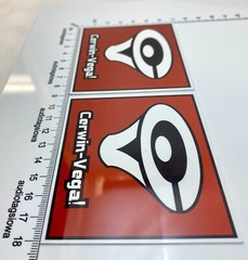 Cerwin Vega Custom Badge LARGE 3.5&Prime; x 2.75&Prime; Aluminum Pair