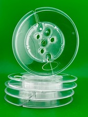 4-PACK ~5&Prime; Take-up Reels 5&Prime; x 1/4&Prime; ~ 3&Prime; Hub ~ Clear Plastic ~ No Tape ~ NOS