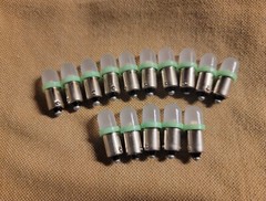 (15)FROSTED BAYONET 6.3V-8V LED LAMPS /#44 #47 #1847 #1866 Bulbs- COLOR CHOICE!