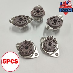 (5PACK)- 9 Pin For Belton Socket, Bottom Mount Micalex .75&Prime; Chassis Hole USA