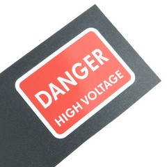 DANGER High Voltage logo badge Sticker Decal waterproof 58.5mm(2.3&Prime;)X41mm(1.6&Prime;)