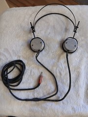 Cannon-Ball Empire USA Made Antique Metal Headphones Fabric Cord 1/4&Prime; Plug Works