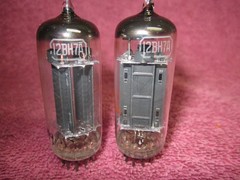 NOS Matched Pair RCA 12BH7A BLACK Plate D-Getter Tubes 12BH7 – NEW bulk surplus