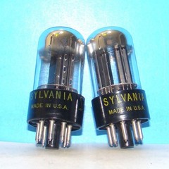 6SN7GTB Sylvania radio audio amplifier vacuum tubes 2 valves tested 6SN7GT 6SN7