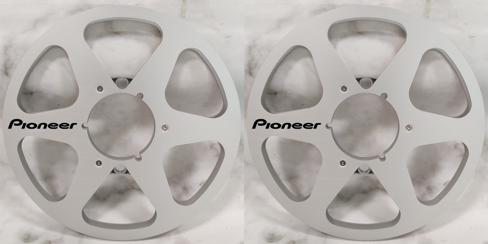 One Pair 10.5 » Silver Pioneer Tape Reel Aluminum For Reel To Reel Tape Recorder