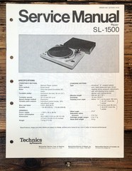 Technics SL-1500 Record Player / Turntable Service Manual *Original*