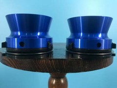 Burlington Recording Pro Blue 1/4&Prime; NAB Hub Adapters with Aluminum Trumpet (Pair)