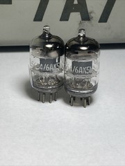 MATCHED PAIR Red Tip JTL-5654 / 6AK5W Audio Vacuum Tubes TV-7 TESTED