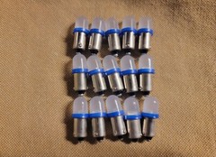 (15)FROSTED BAYONET 6.3V-8V LED LAMPS /#44 #47 #1847 #1866 Bulbs- COLOR CHOICE!