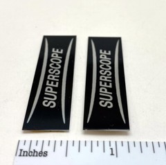 SUPERSCOPE Speaker Badge Logo Emblem Custom Made PAIR Silver Free Shipping