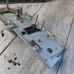 Tascam TSR-8 Reel to Reel – Transport Assembly w/ Flywheel Lift Pinch Roller Arm