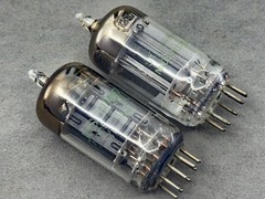 (2) Sylvania JHS-12AU7 Tubes Long Black Plates Square Getters Mil Spec Test NOS