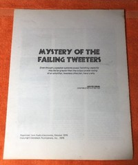 MYSTERY OF THE FAILING TWEETERS ARTICLE RADIO ELECTRONICS, OCTOBER, 1976 M066x