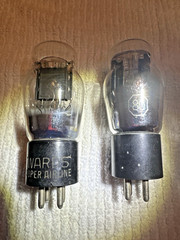 2 Wards Super Airline Vacuum Tubes – 45 Triode & 80 Rectifier – 4-Pin Untested