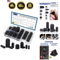 110 PCS Vacuum Caps Assortment, Vacuum Plugs Hose End Cap, Rubber Vacuum Caps…