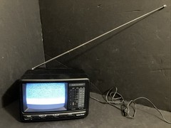 Radio Shack Portavision 16-124C 5&Prime; Portable B&W CRT TV w/Power Adapter