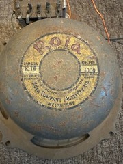 Vintage Rola K10 Speaker Driver – Australia 1000 Ohm 1944 Electrodynamic 10&Prime;