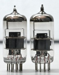 2x TUNGSRAM ECC88 1960s-1970s Top Ring Getter Made in Hungary Amplitrex Tested
