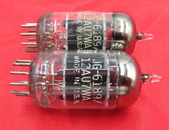 1955 GE JG-6189/12AU7WA PLATINUM+ Black Plate 3X Mica Preamp Tubes Matched Pair