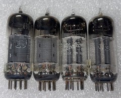 Lot Of 4 GE 12BH7A Grey Plate D-Getter Vacuum Tubes TV7 Tested Strong