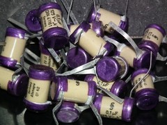 Two vintage Sikatrop Capacitors 0.1mfd 125V Siemens Klangfilm Hi End 100nF 125V