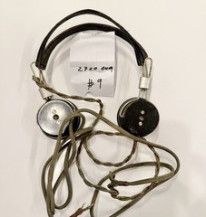 Vintage Wired On-Ear Headphones 2300 Ohm Adjustable Headband Black/Silver