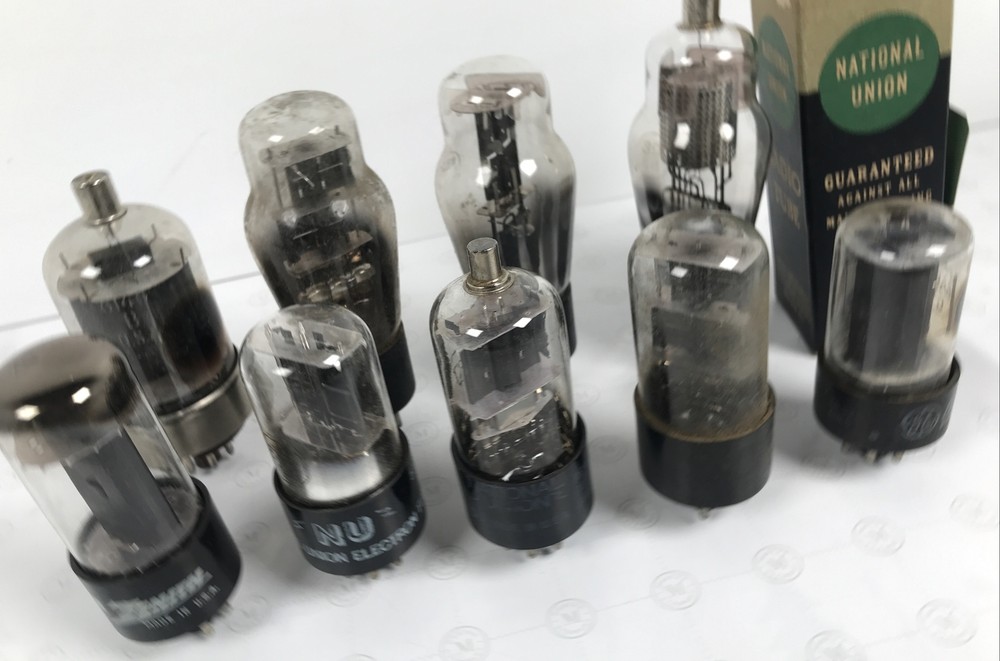 9 Vintage Tube Lot Zenith Has Tung-Sol Electronic NU Silvania GM USA 6146B