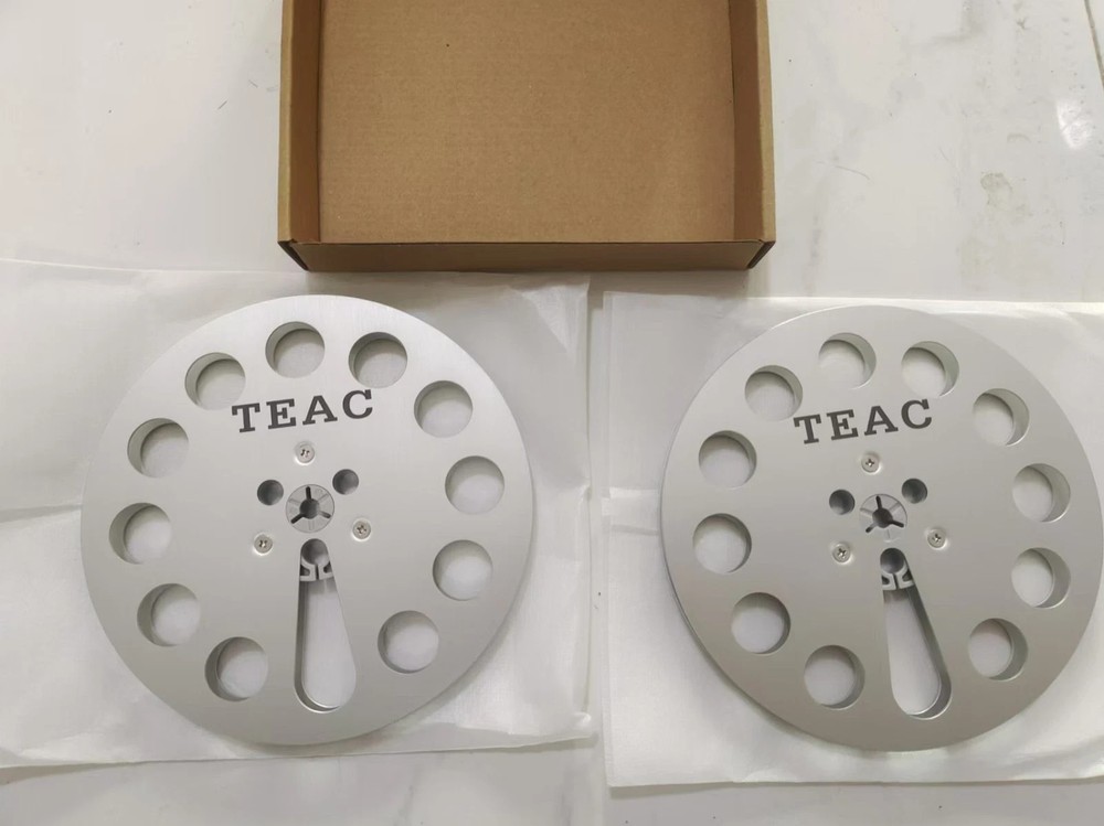 One Pair silvery TAPE REEL TEAC 7&Prime; inch Light Metal Aluminum Take Up Reel