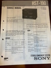 SONY HST-190 HST190 Service Manual FROM THE USA **ORIGINAL** 1143 4627 4630