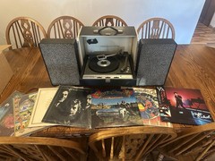 Vintage GE General Electric Trimline 500 Stereo Portable Record Player WORKING