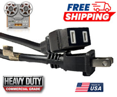 Reel to Reel Power Cord Commercial Grade Cable Replacement Teac Akai Pioneer 6&prime;