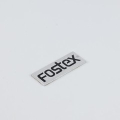 Fostex Speaker Grill logo Badge Custom Made Silver 33mm(1.3&Prime;)X12.5mm(0.49&Prime;)