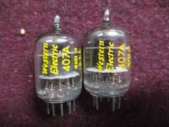 Matched Date Code Pair Western Electric 407A tubes Tested Strong tester Balanced
