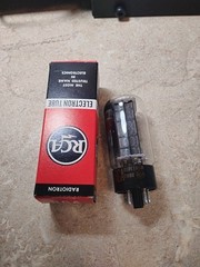 NOS 5U4GB 5AS4A RCA Legendary Black Plate Rectifier 1963 Strong See Test