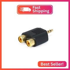 Monoprice 3.5mm Stereo Plug to 2 RCA Jack Splitter Adaptor – Gold Plated