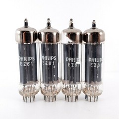 4 X EZ81 TUBE. PHILIPS BRAND. MADE IN AUSTRALIA. MATCHED QUAD. CD ENA