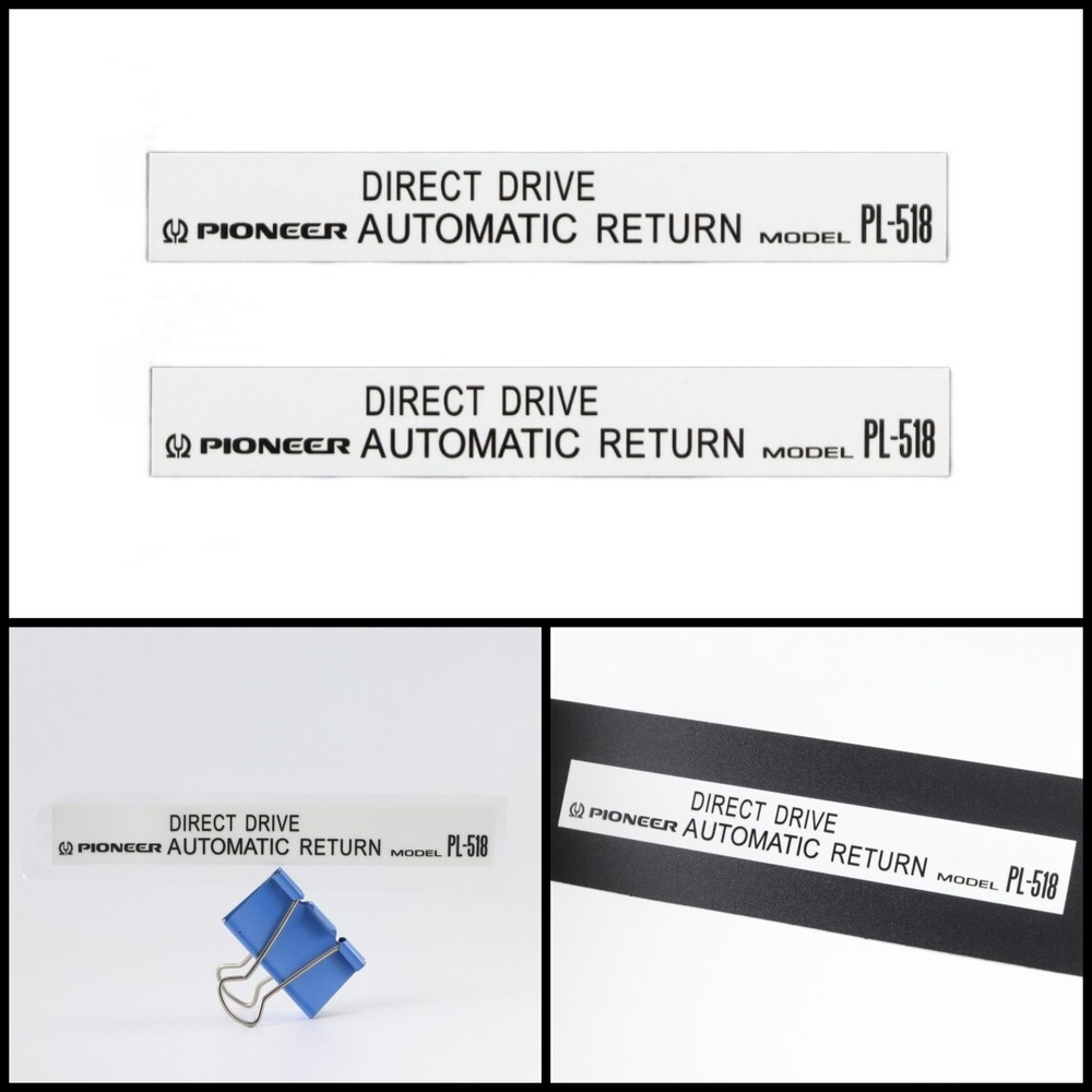 DIRECT DRIVE PIONEER AUTOMATIC RETURN MODEL PL-518 logo badge Sticker Decal