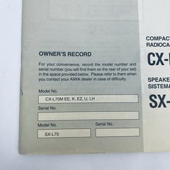 AIWA LCX-70M Owner&rsquo;s Instruction Manual Operating Compact Disc Stereo