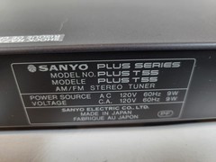 Vintage Sanyo Plus T55 Quartz PLL Memory Synthesizer Stereo AM/FM Tuner HI-Fi