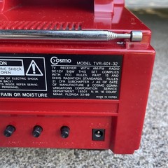 Vintage 1980s Cosmo 4.5&Prime; Portable B&W TV AM/FM Radio Antenna Works See Video