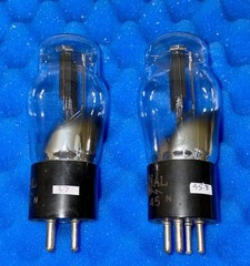 TWO National Union NX-45 Tubes 45 / Tested +100% / Engraved 1930&rsquo;s Cup Getter