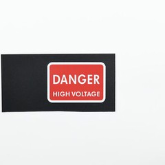 DANGER High Voltage logo badge Sticker Decal waterproof 58.5mm(2.3&Prime;)X41mm(1.6&Prime;)