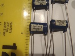 Qty(10) .0047uf 100VDC Plastic Molded Film/Foil Capacitors NOS 10%