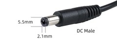 DC Barrel Plug Polarity Reverser 2.1×5.5mm to 2.1×5.5mm Adapter 18AWG