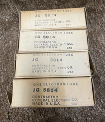 RARE NOS NIB QUAD JG 5814 12AU7 ECC82 TUBES G.E *1953 NEW USA MADE SQUARE GETTER
