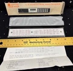 VTG Sceptre LCD Solar Electronic Ruler Calculator W/Box & Instuctions Not Used