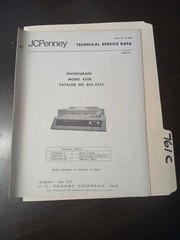 JC Penney 4208 Service Manual Original Repair Book Phonograph