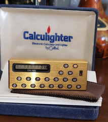 Rare Vintage Calculighter by Colibri Calculator Lighter NOS with Box & Papers