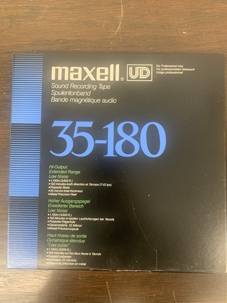 MAXELL UD 35-180 N Professional Grade Tape NOS 10.5 Reel-to-Reel NEW Opened Box