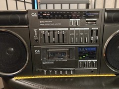 Sanyo C4 Boombox Vintage Stereo Cassette Tape Player with AM/FM Radio Tested